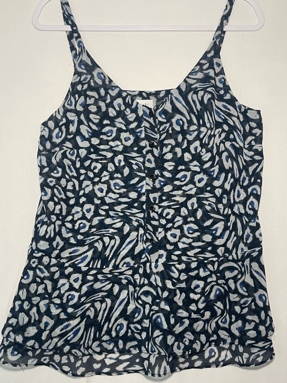 Cabi Blue & White Abstract Floral Flowy Camisole Tank Size Small